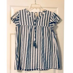 St. John Bay Striped Cambray & White Top, Sz:M